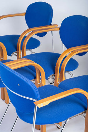 Four Design – Stabelstole i stål og træ, sæt af 6, dansk design