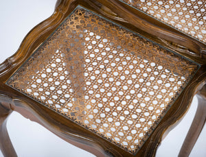 Jason Møbler – Sæt med 3 indskudsborde i glas og flet, dansk design