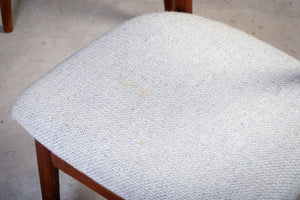 Spisestuestole i teak, produceret af Slagelse Møbelfabrik, dansk design