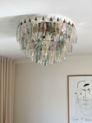 4251 - Murano Chandelier multi colored poliedri-10