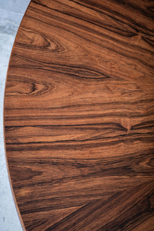 Rundt sofabord i palisander med stålfod, dansk design