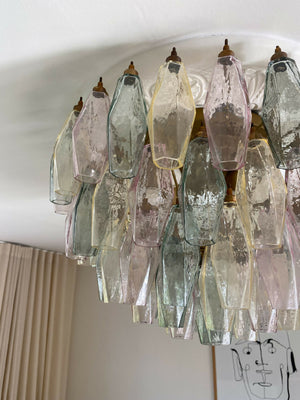 4251 - Murano Chandelier multi colored poliedri-10