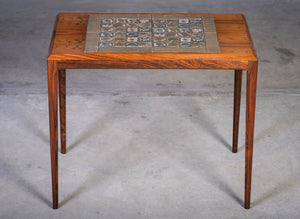 Johannes Andersen – Sæt af tre indskudsborde i palisander med fliser, produceret af CFC Silkeborg, dansk design