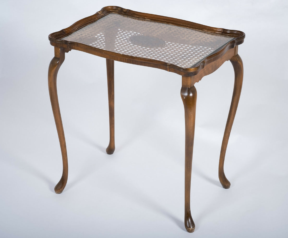 Jason Møbler – Sæt med 3 indskudsborde i glas og flet, dansk design