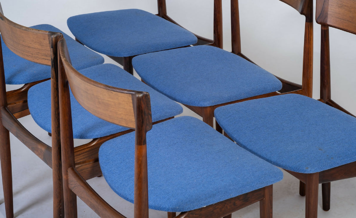 Henry Rosengren Hansen – Model 39 spisebordsstole i palisander, produceret af Brande Møbelindustri