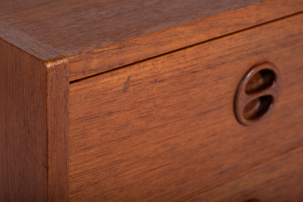 Natbord i teak med 2 skuffer, dansk design