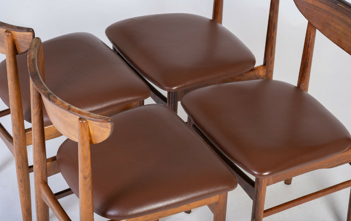 E. W. Bach – Spisebordsstole i palisander, produceret af Skovby Møbelfabrik