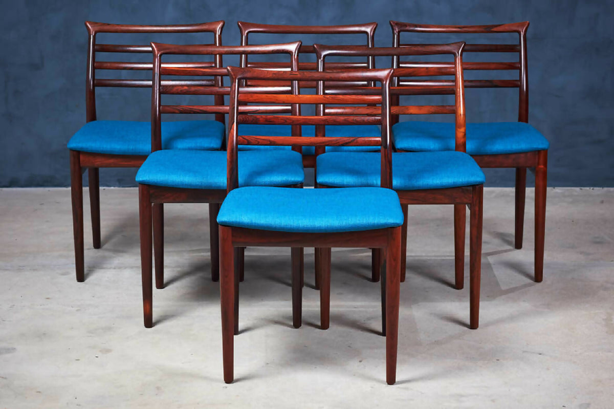 Erling Torvits – Spisebordsstole i palisander for Sorø Stolefabrik, sæt á 6, dansk design