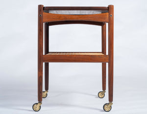 Poul Hundevad – Serveringsvogn i palisander med bakke, produceret af Hundevad & Co.