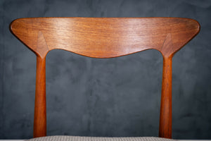 Spisestuestole i teak, produceret af Slagelse Møbelfabrik, dansk design