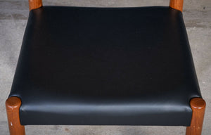 Knud Færch – Model 343 armstol i palisander med sort anilinlæder, produceret af Slagelse Møbelfabrik, dansk design