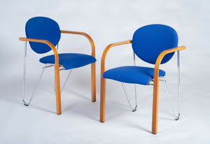 Four Design – Stabelstole i stål og træ, sæt af 6, dansk design