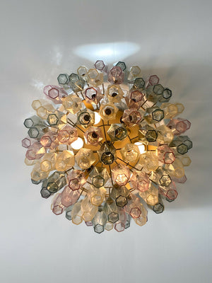 4251 - Murano Chandelier multi colored poliedri-10