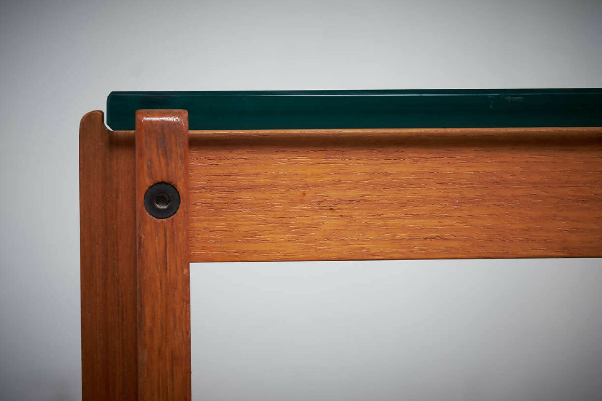 Sofabord i teak med glasplade, dansk design