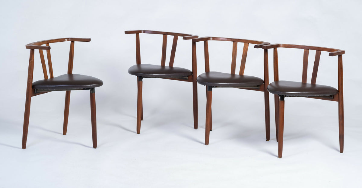 Hans Olsen – Spisebordsstole i teak, sæt af 4, dansk design