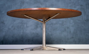 Rundt sofabord i palisander med stålfod, dansk design