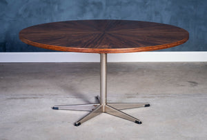 Rundt sofabord i palisander med stålfod, dansk design