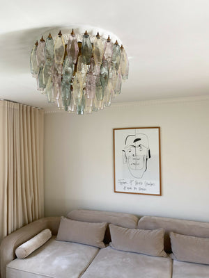 4251 - Murano Chandelier multi colored poliedri-10