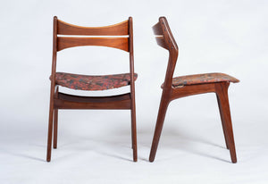 Erik Buch – Model 310 spisebordsstole i teak, produceret af Christiansen Møbelfabrik