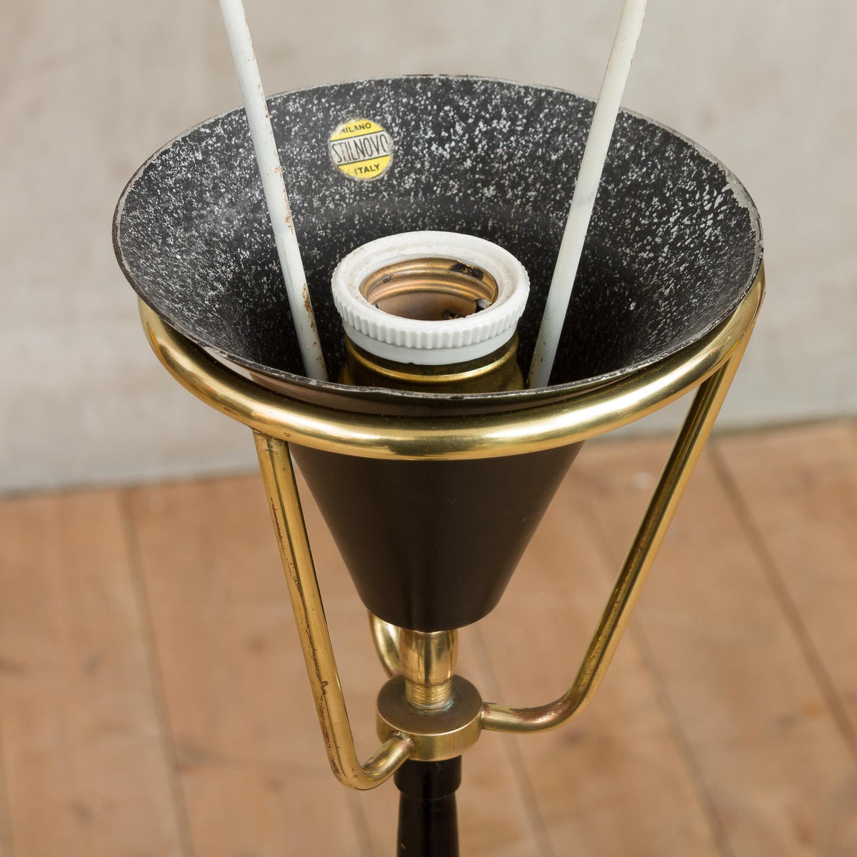 Stilnovo – Gulvlampe med opalglasskærm, italiensk design, 1960’erne