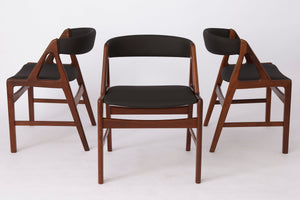 Set 6 vintage chairs Henning Kjaernulf Denmark 1960s