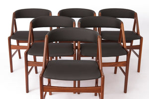 Set 6 vintage chairs Henning Kjaernulf Denmark 1960s