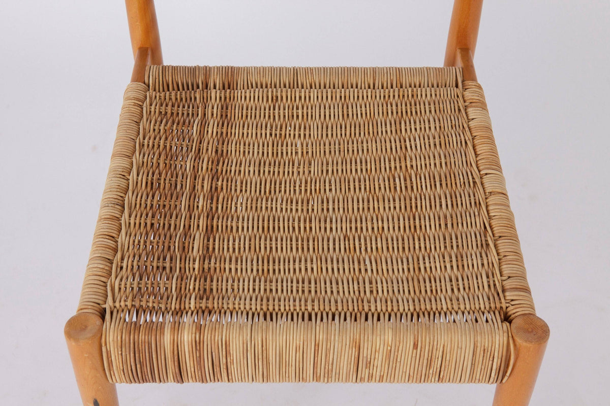 Egon Eiermann – Model SE19 stole i bøg og flet, produceret af Wilde + Spieth – Sæt af 4