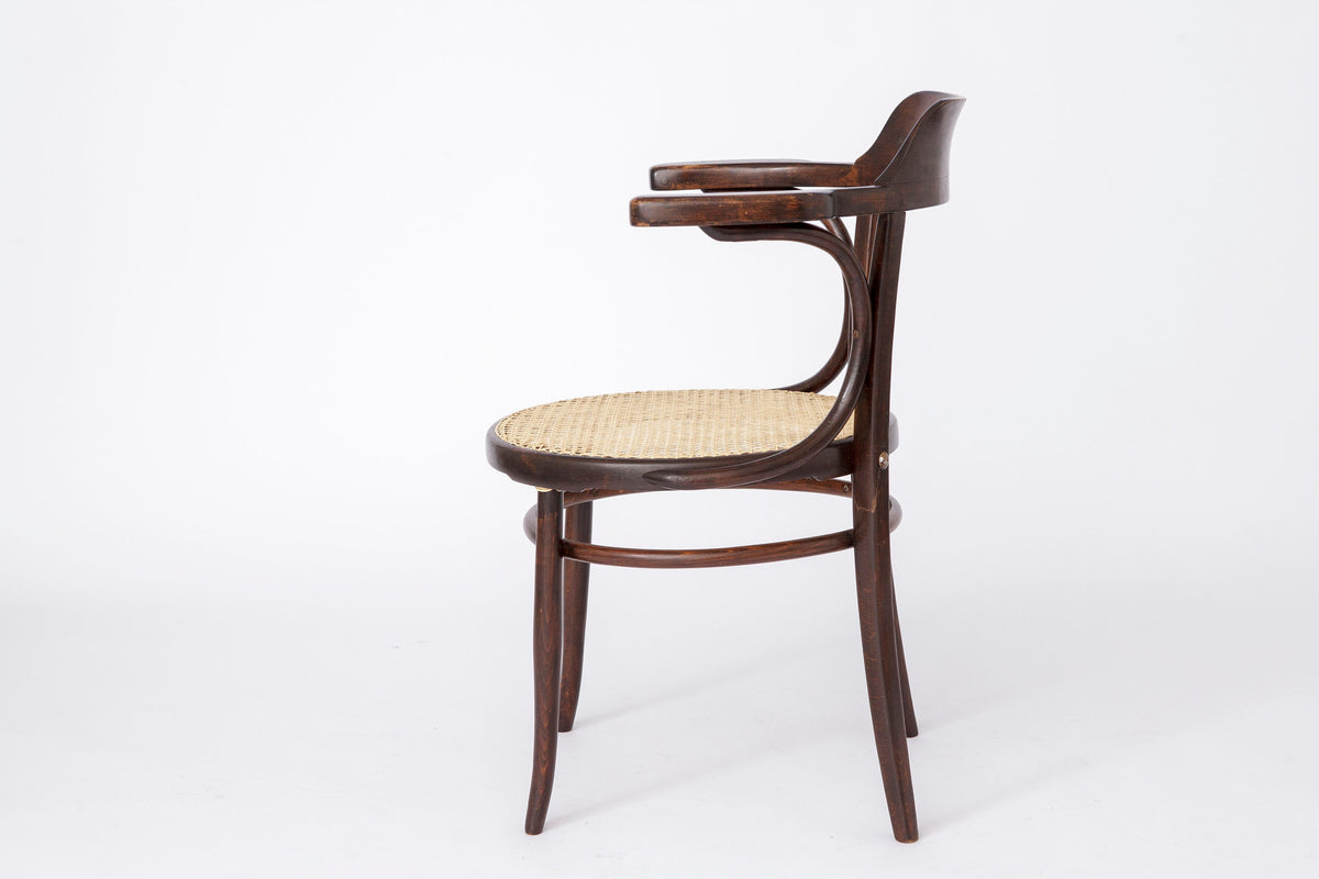 Kontorstol i bøjettræ med wienerflet, Thonet-stil