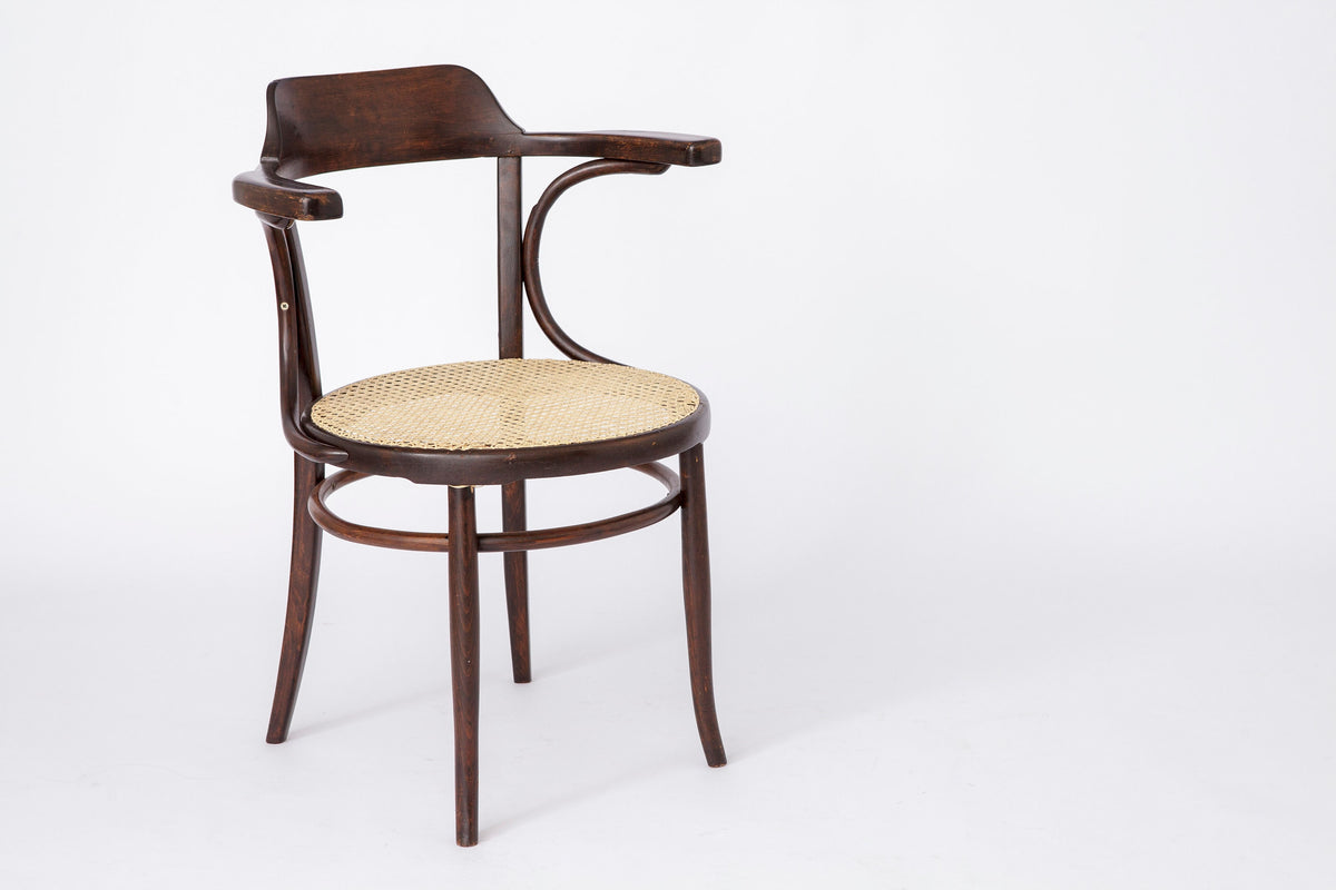 Kontorstol i bøjettræ med wienerflet, Thonet-stil