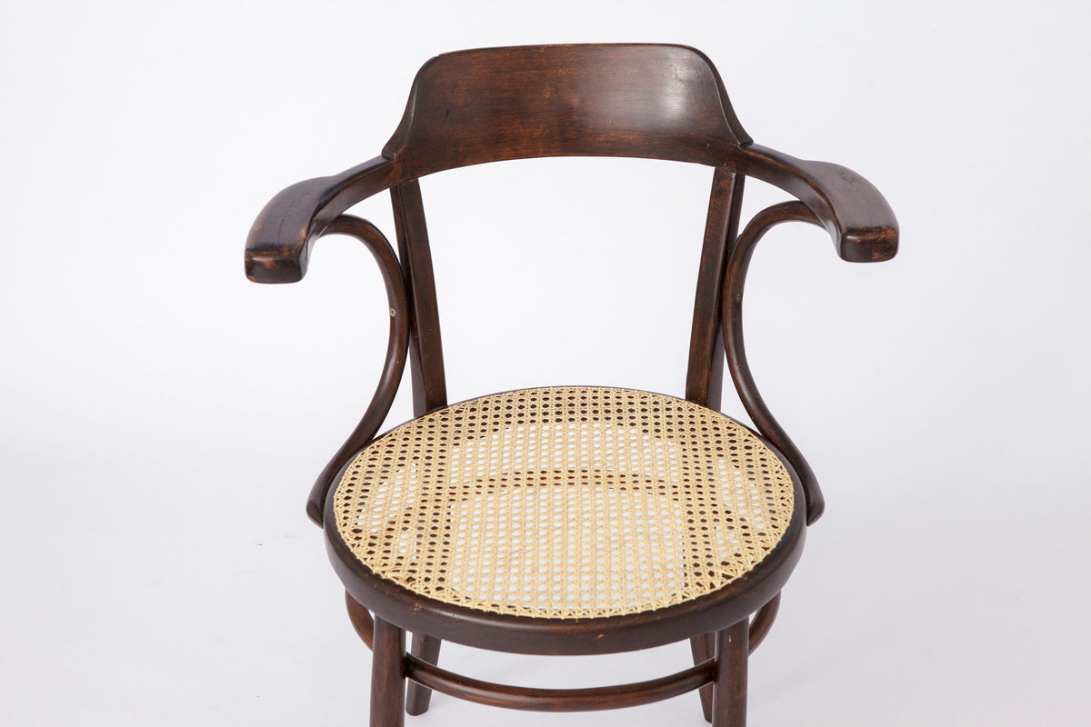 Kontorstol i bøjettræ med wienerflet, Thonet-stil