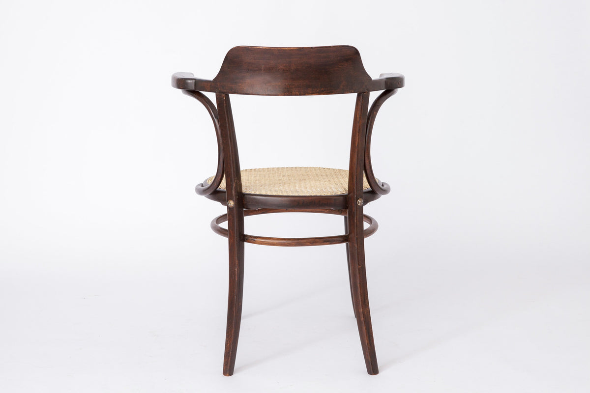Kontorstol i bøjettræ med wienerflet, Thonet-stil