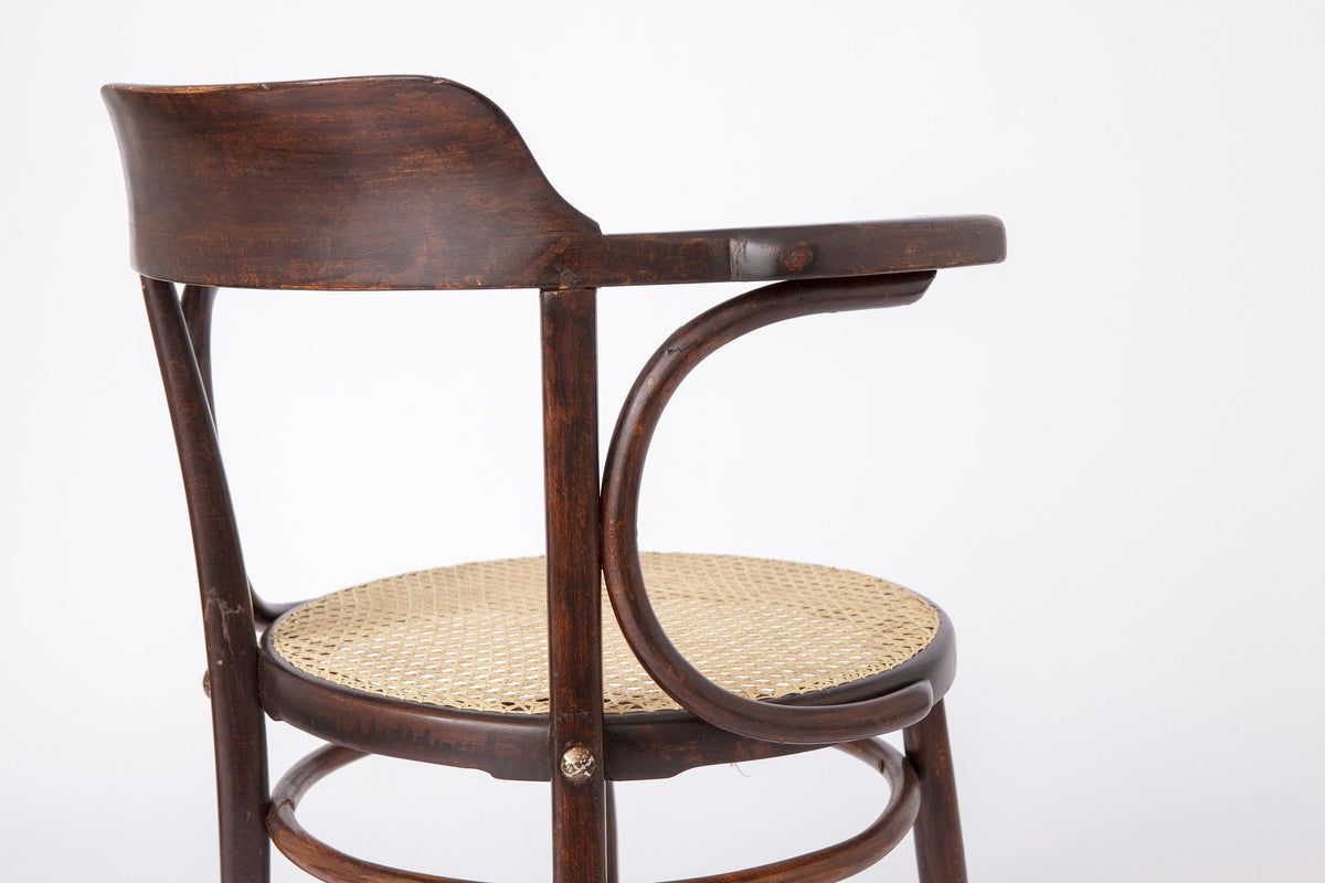 Kontorstol i bøjettræ med wienerflet, Thonet-stil