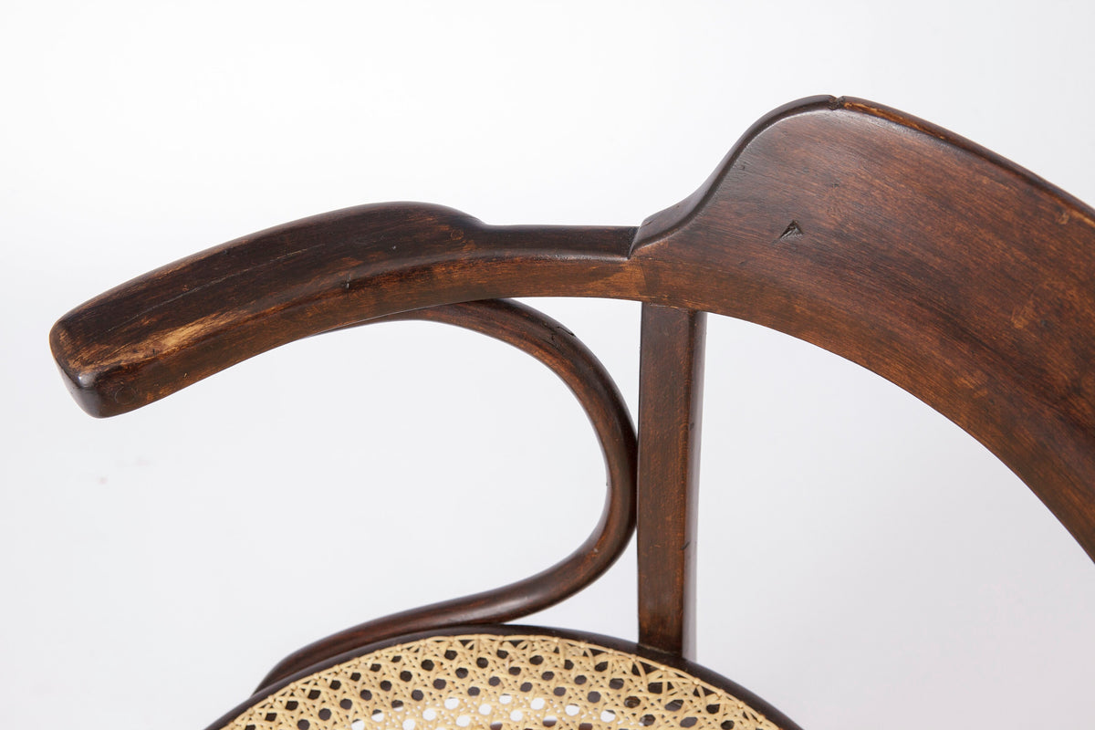 Kontorstol i bøjettræ med wienerflet, Thonet-stil