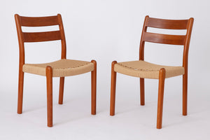 EMC Møbler – Spisebordsstole i massiv teak med papirgarn, sæt af 2