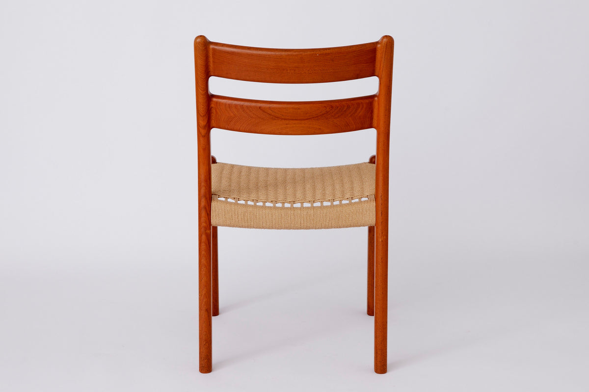 EMC Møbler – Spisebordsstole i massiv teak med papirgarn, sæt af 2