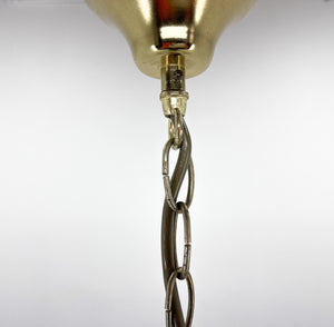 Østrigsk design – Lysekrone i messing, glas og akryl fra 1970’erne