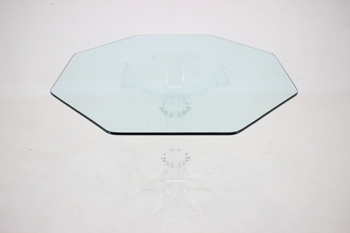 Spisebord i Lucite og glas, inspireret af Charles Hollis Jones, ca. 1970’erne