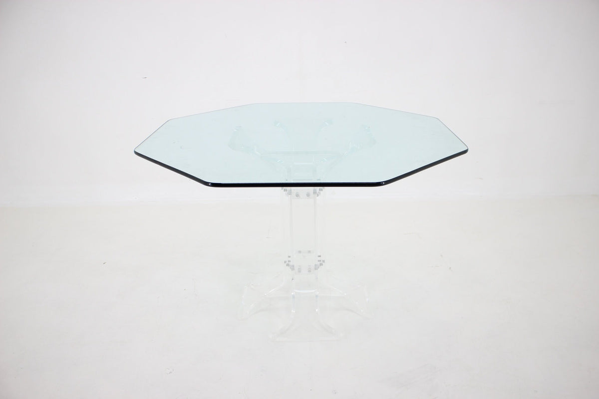 Spisebord i Lucite og glas, inspireret af Charles Hollis Jones, ca. 1970’erne