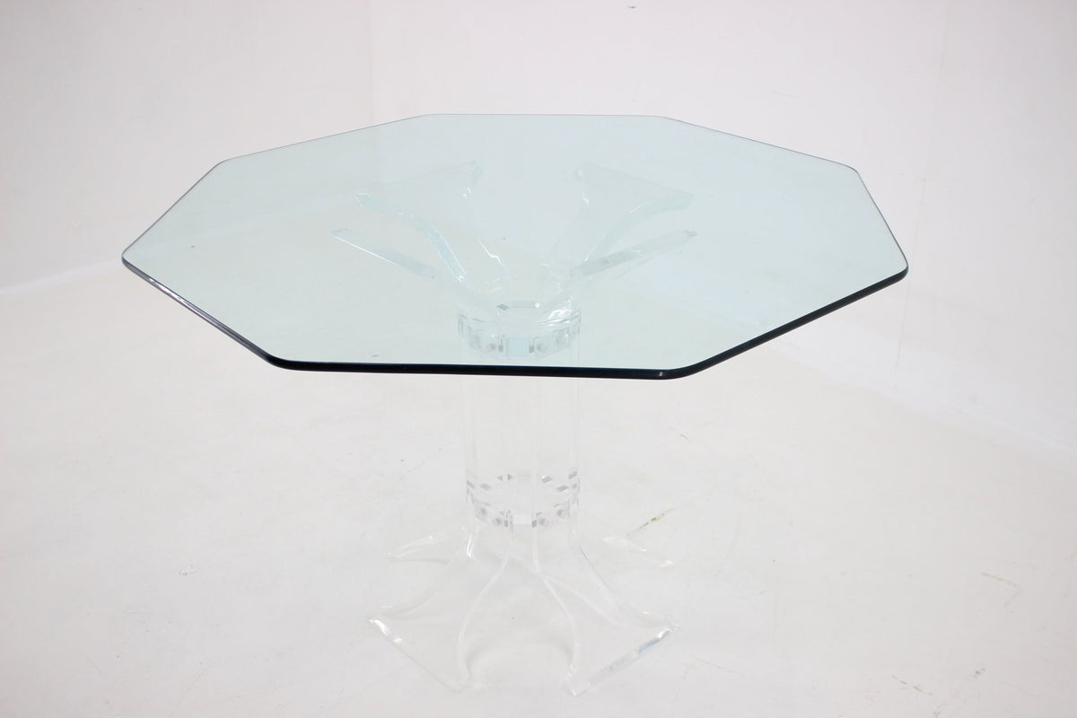 Spisebord i Lucite og glas, inspireret af Charles Hollis Jones, ca. 1970’erne