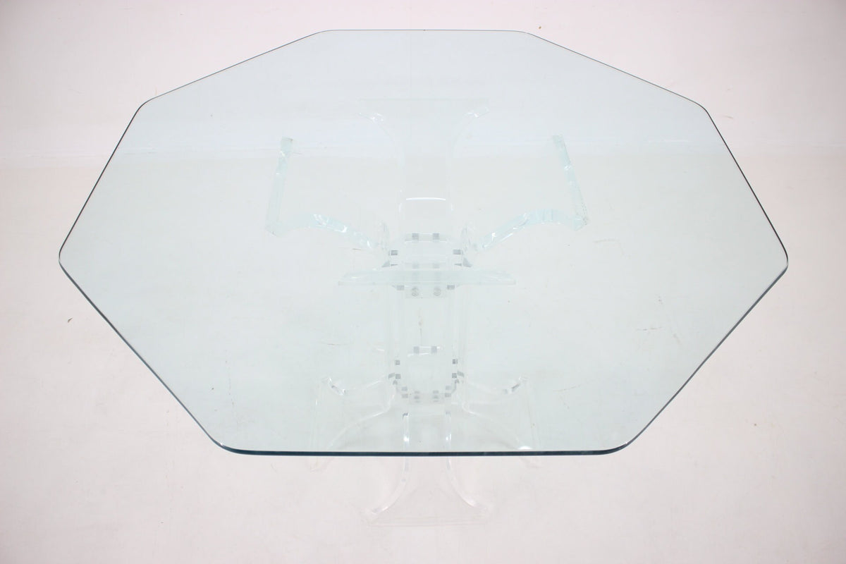 Spisebord i Lucite og glas, inspireret af Charles Hollis Jones, ca. 1970’erne