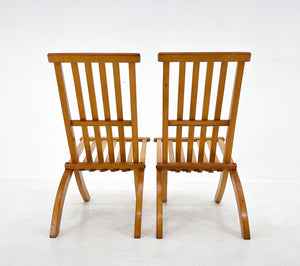 Ott Rothmayer - 2 x Vintage folding chairs in beech