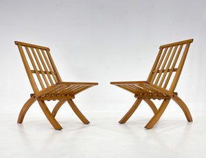 Ott Rothmayer - 2 x Vintage folding chairs in beech