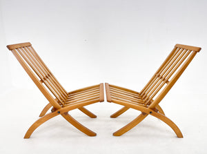 Ott Rothmayer - 2 x Vintage folding chairs in beech