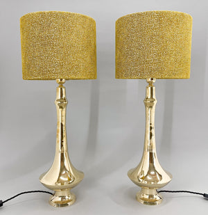 Tall brass table lamps from the 1950s