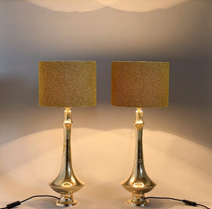Tall brass table lamps from the 1950s