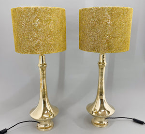 Tall brass table lamps from the 1950s