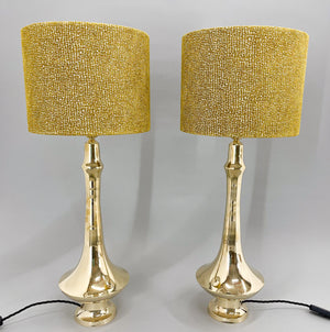 Tall brass table lamps from the 1950s