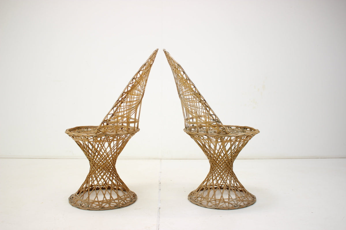 Russell Woodard - 2 x Wicker Effekt stole