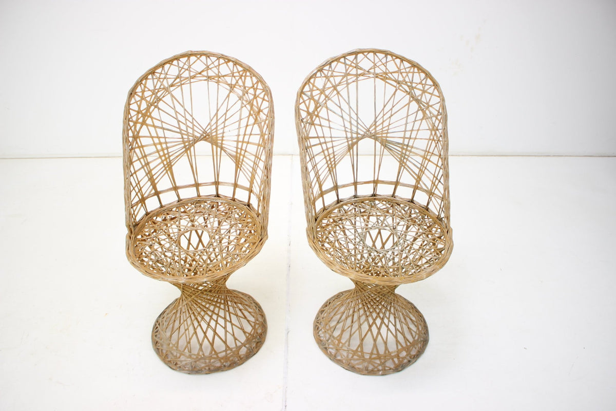 Russell Woodard - 2 x Wicker Effekt stole