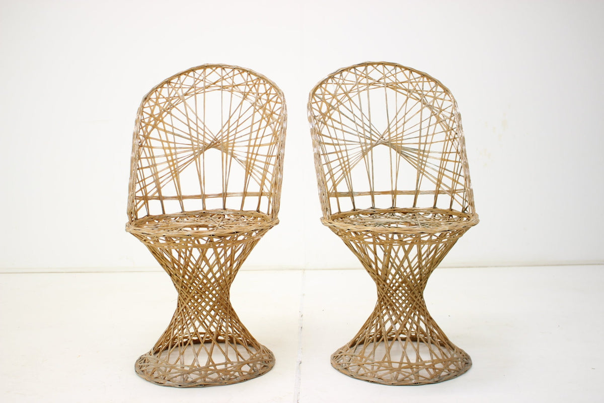 Russell Woodard - 2 x Wicker Effekt stole